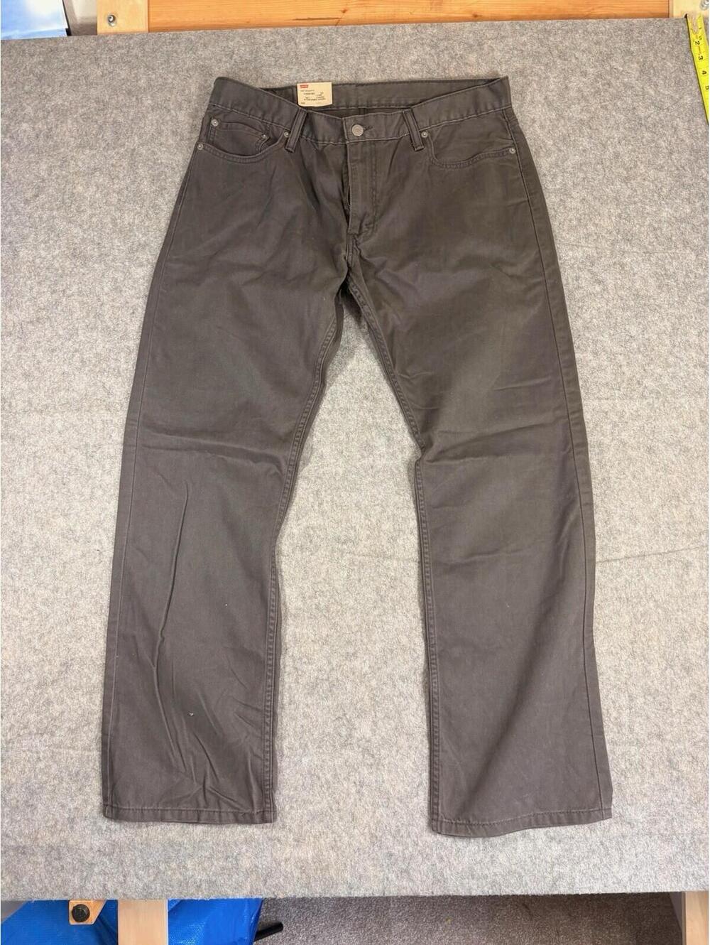 Levi's 514 Straight Fit Jeans Men's 36x32 Gray Khaki Denim